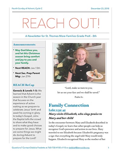 REACH Out Newsletter, December 23, 2018