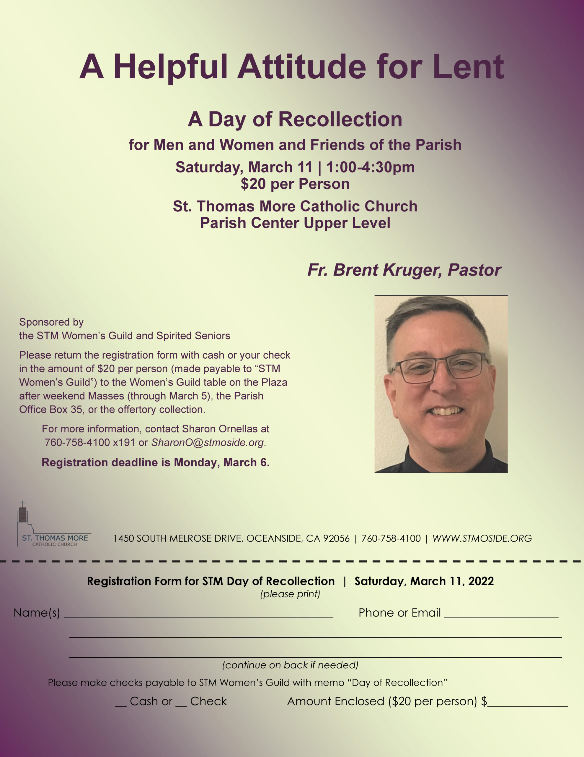Lenten Day of Recollection–March 11