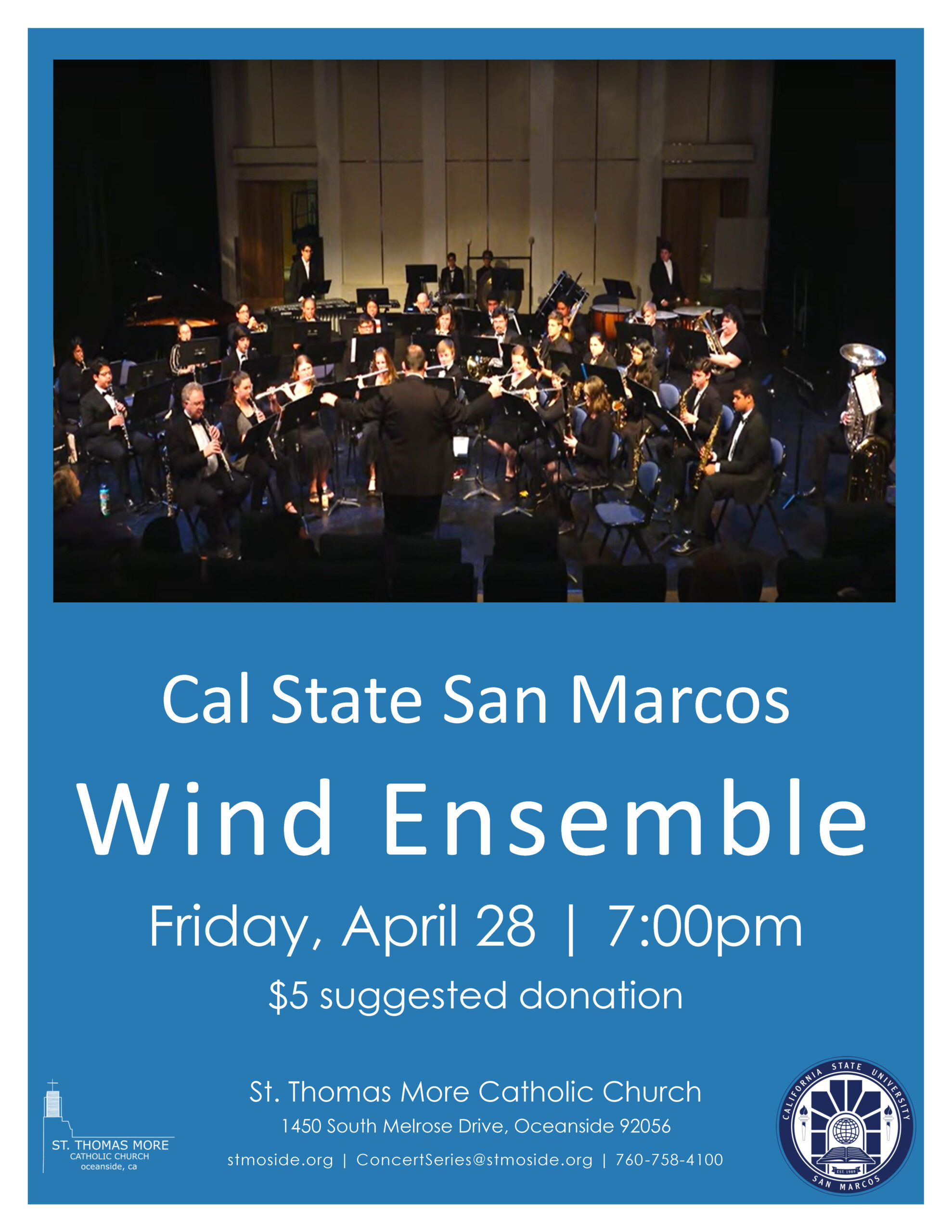 CSUSM Wind Ensemble Concert April 28 at 7:00pm