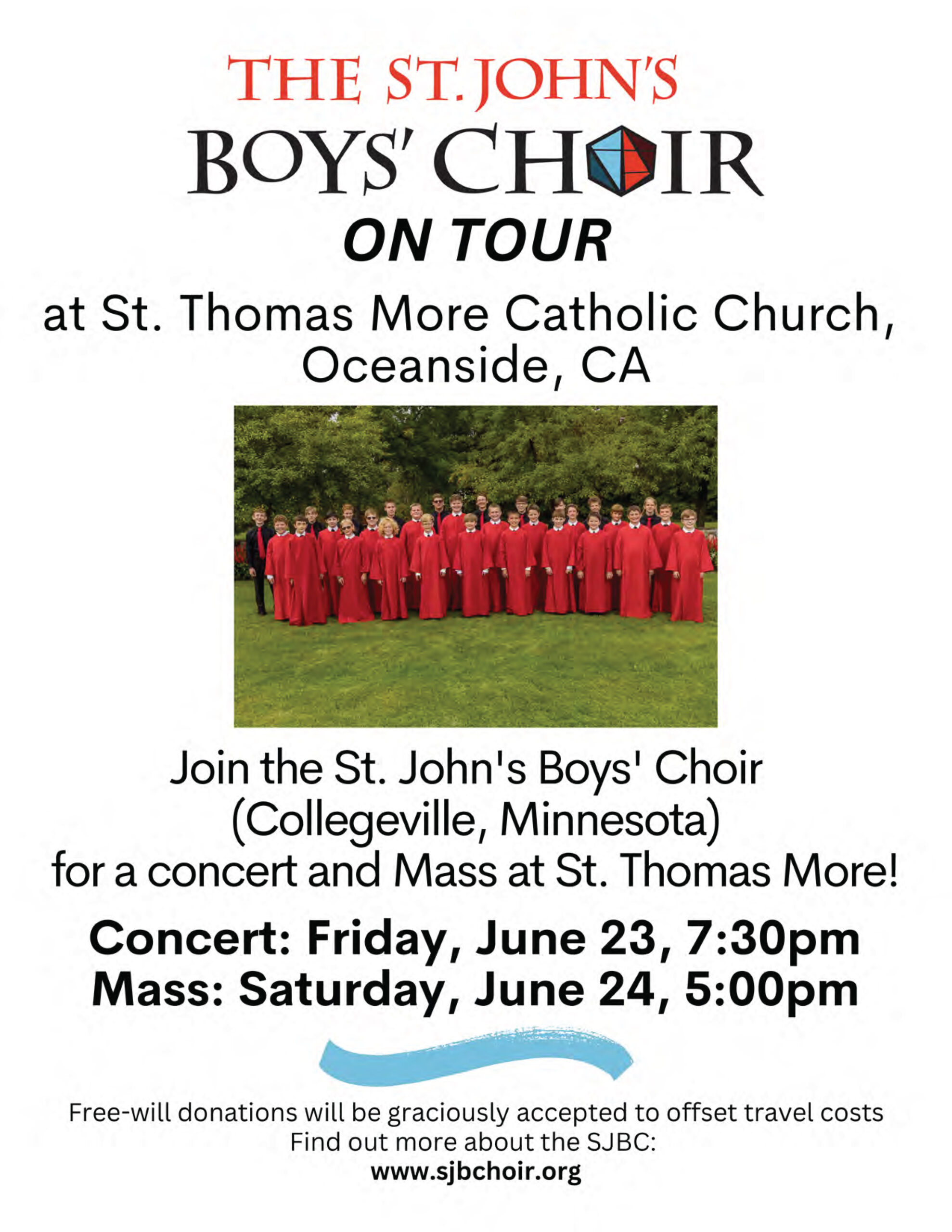 St. John’s Boys’ Choir Concert Friday, June 23