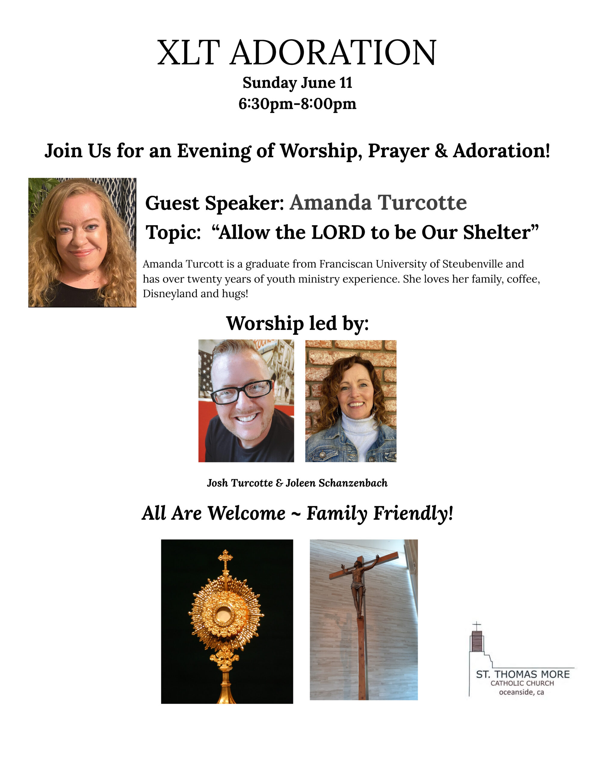 XLT Evening of Worship, Prayer, and Adoration, Sunday, June 11, 6:30pm