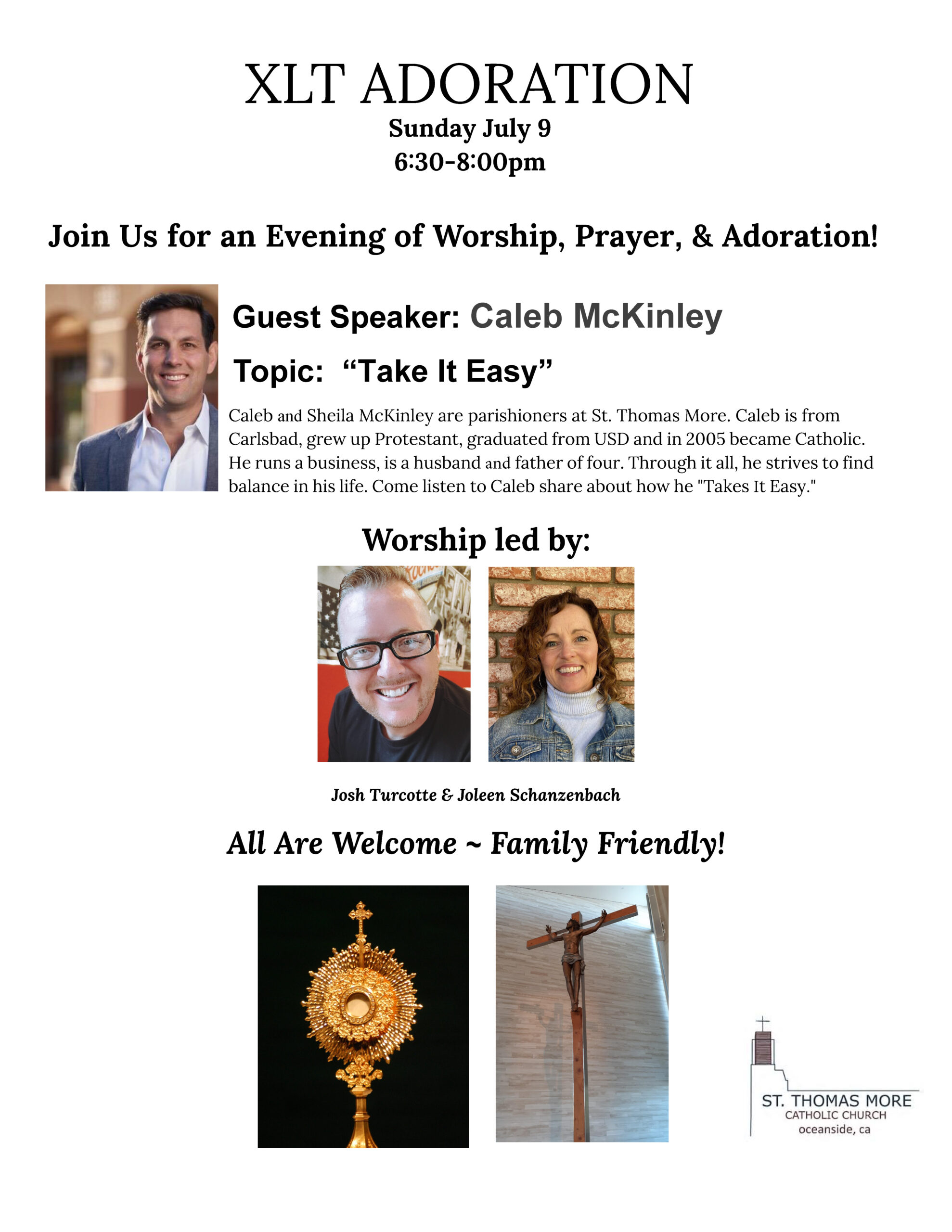 XLT Evening of Worship, Prayer, and Adoration, Sunday, July 9, 6:30pm