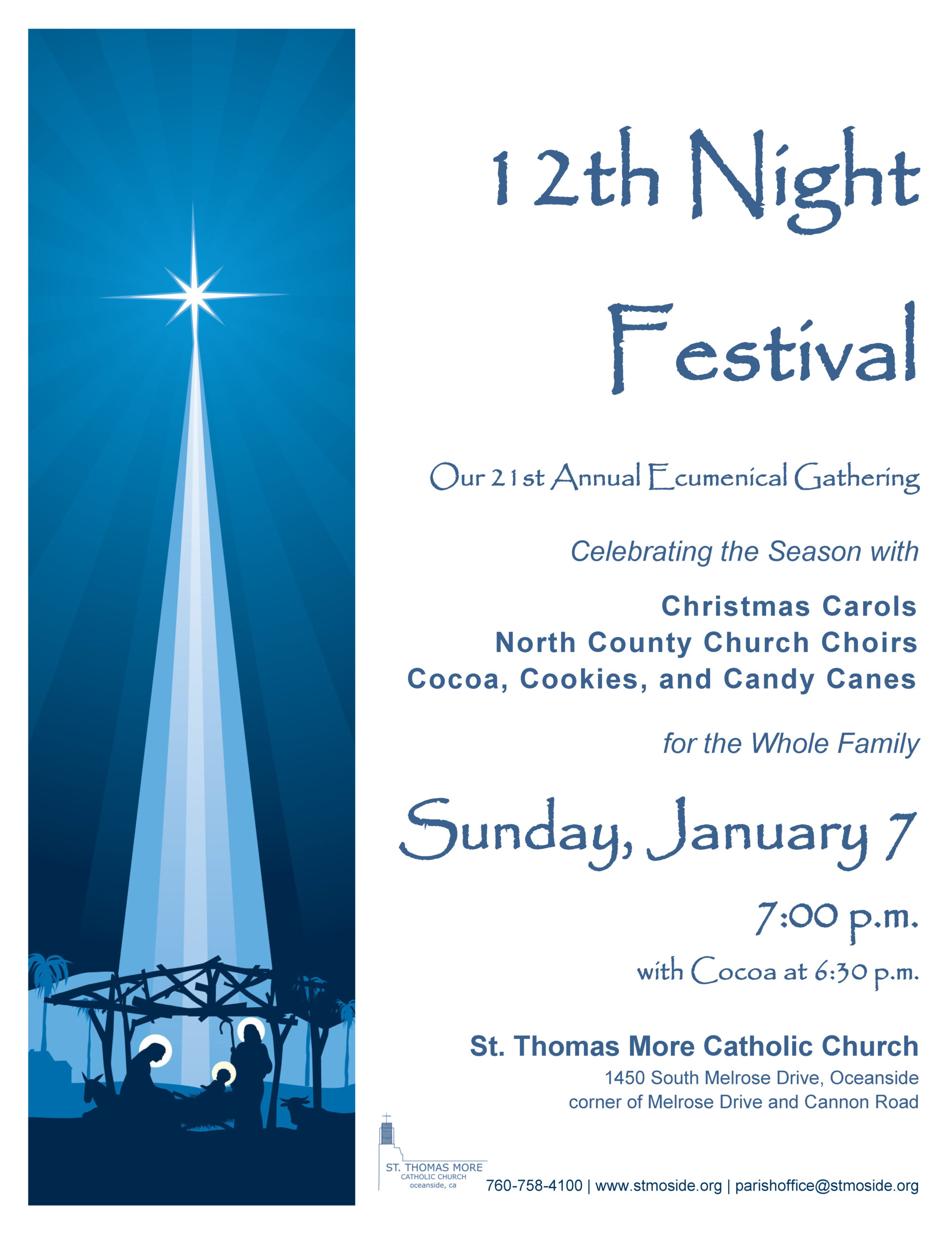12th Night Festival, Sunday, Jan 7, 7:00pm