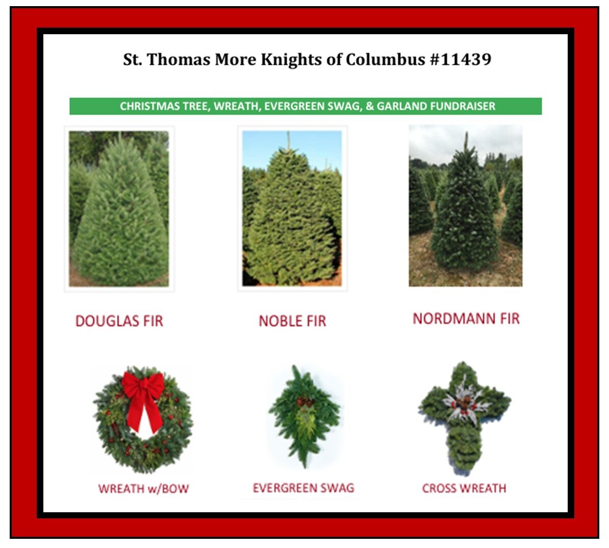 Knights of Columbus Christmas Tree / Wreath Fundraiser ~ Oct 25 to Nov 16