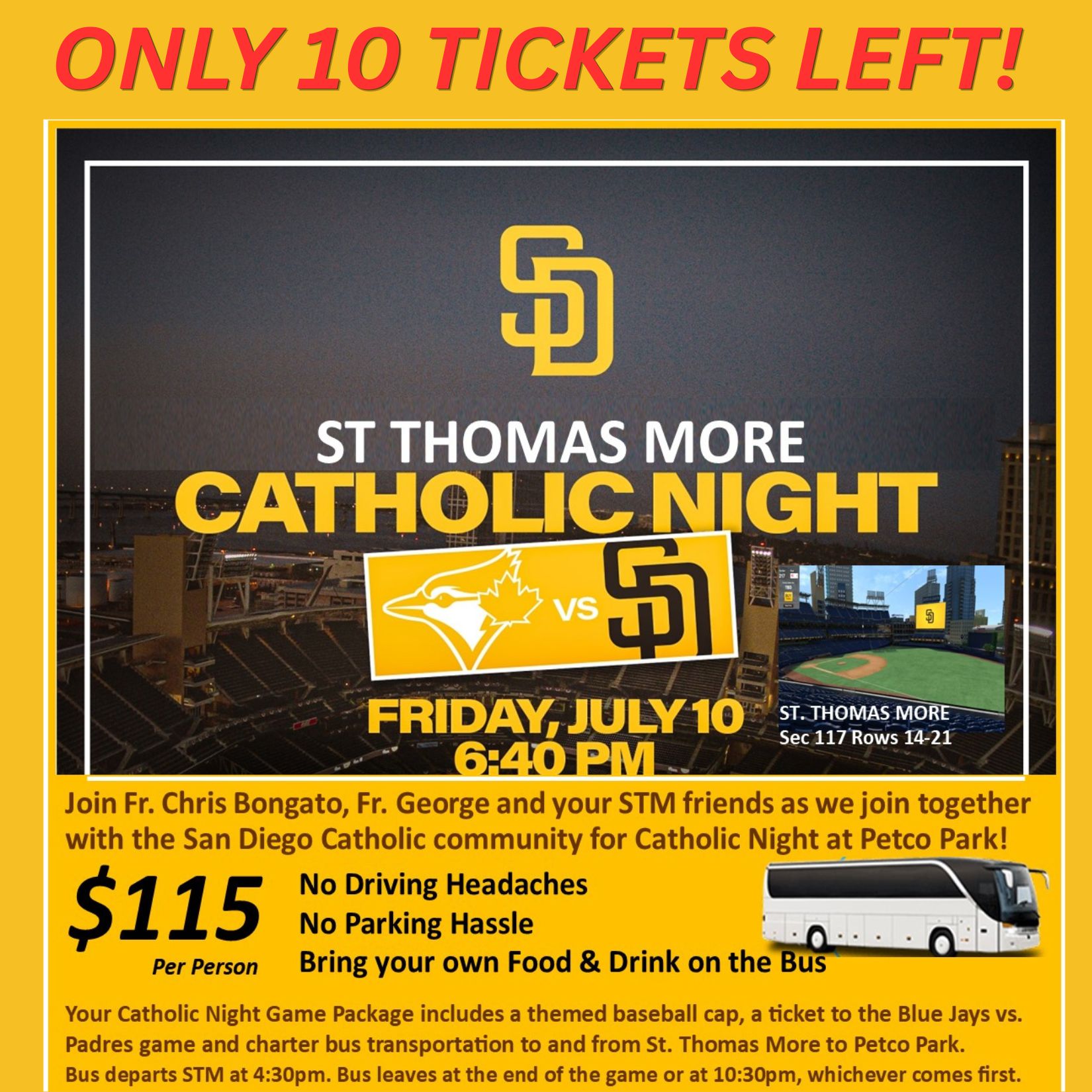 Catholic Night at the Padres ~ July 10